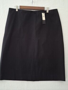 Talbots Womens Black Pencil Skirt Back Slit NWT Size 16
